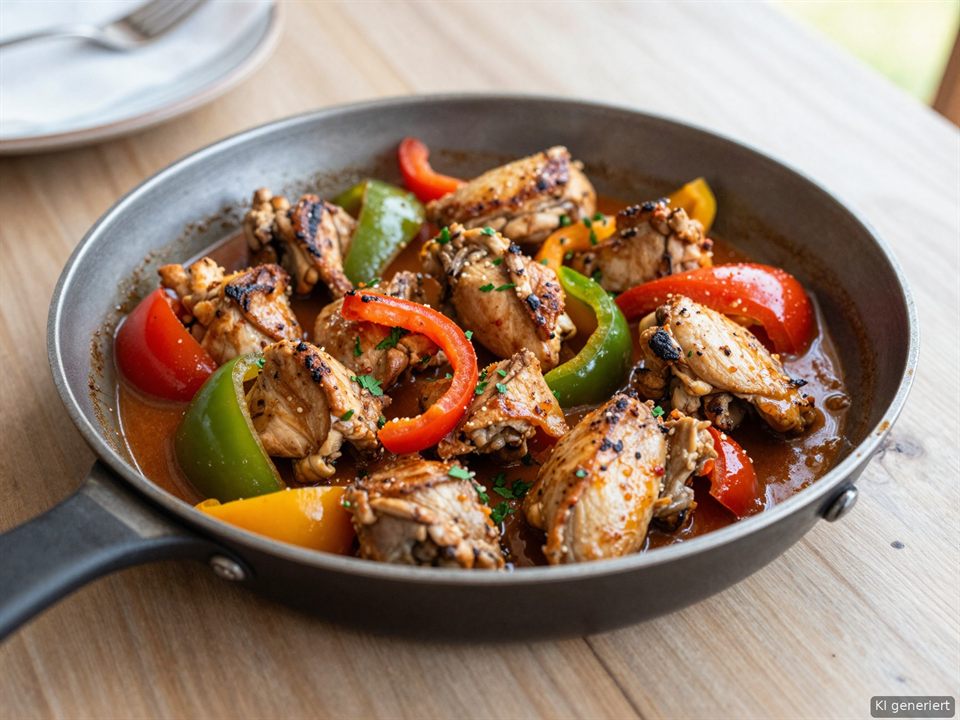 Tavuk Sote – Hähnchenpfanne mit Paprika und Tomaten
